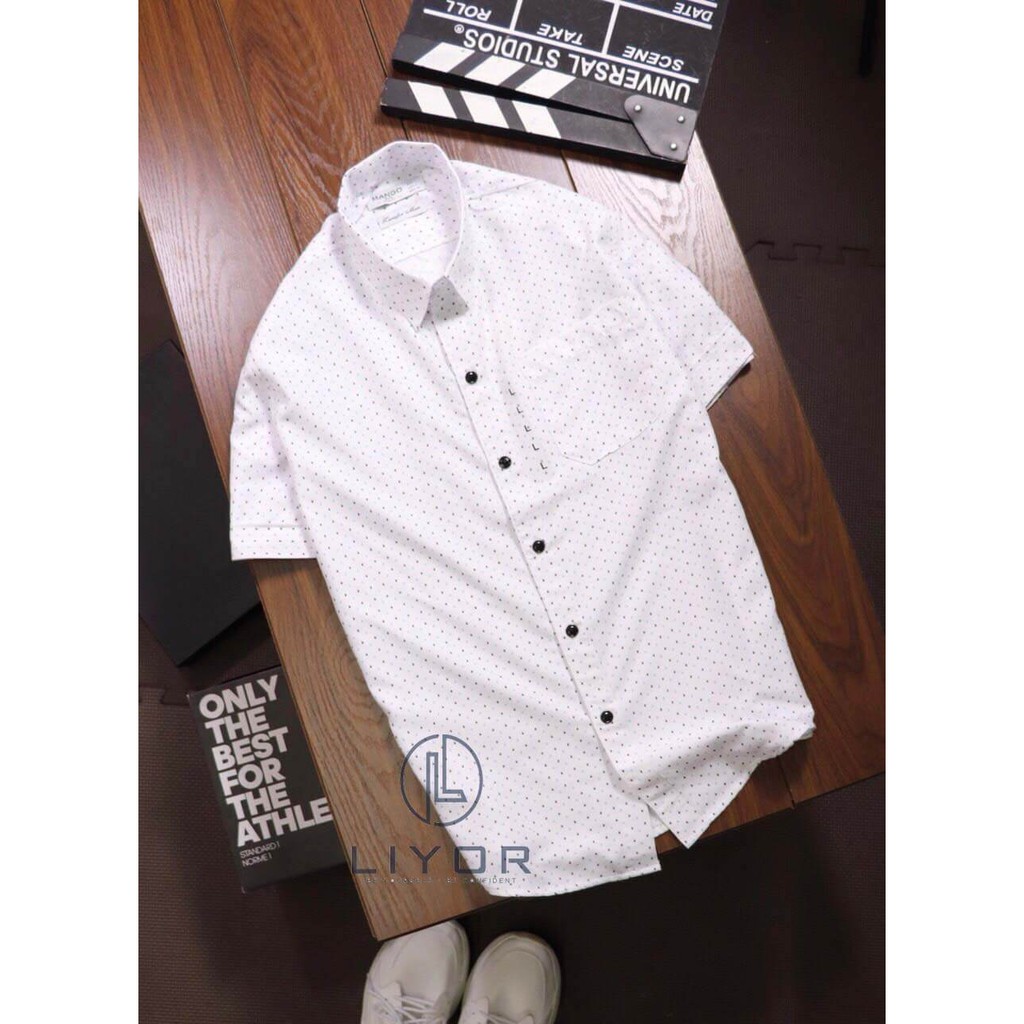 Áo sơ mi (HỖ TRỢ ĐỔI SIZE) nam ngắn tay họa tiết chấm bi đơn giản - Liyor - ASMN002 | BigBuy360 - bigbuy360.vn