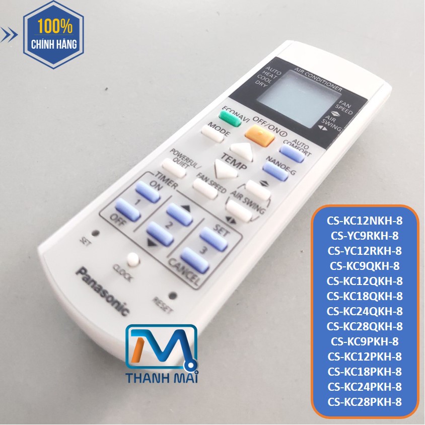 [REMOTE CHÍNH HÃNG] Điều Khiển Máy lạnh Panasonic CS-QA9QKH8//QA12QKH8//QA18QKH-8//QA24QKH-8//A9PKH-8//A12PKH-8