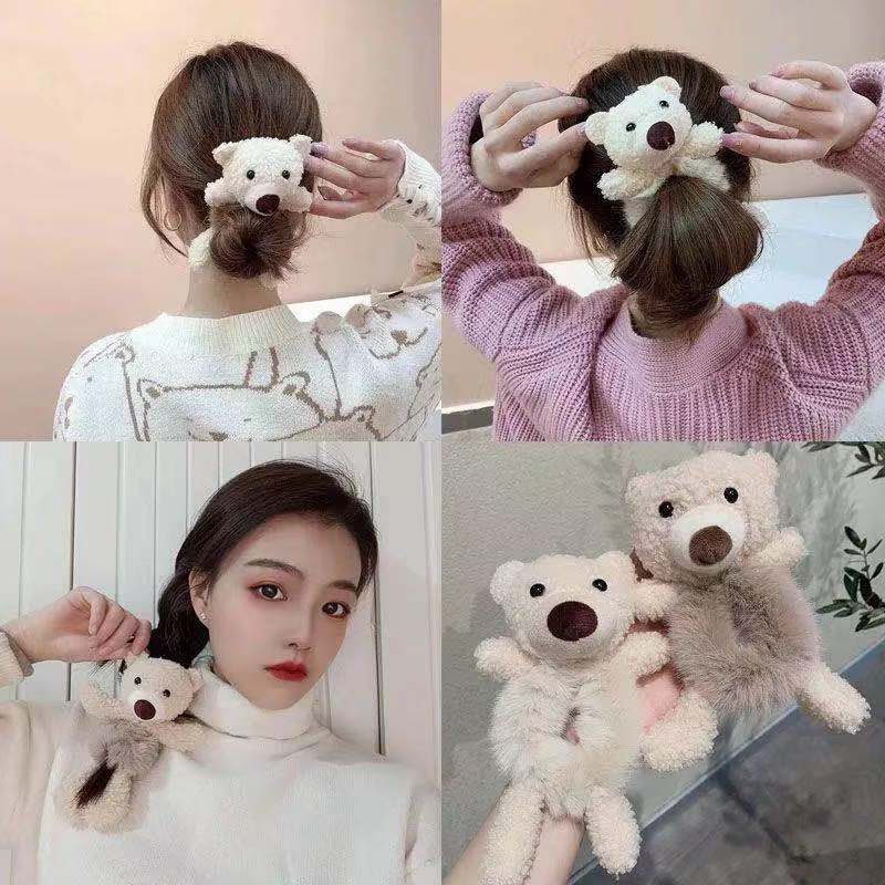 Dây cột tóc hình gấu bông dễ thương xinh xắn cho nữ