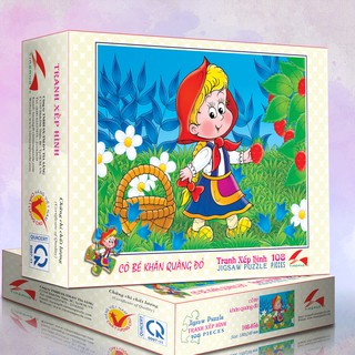 Tranh xếp hình Tia Sáng Jigsaw Puzzle 108 mảnh phát triển trí tuệ cho bé - CÔ BÉ QUÀNG KHĂN ĐỎ - MSP: 108-056