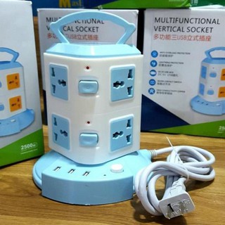 Ổ điện đa năng 2 tầng 8 ổ cắm 3 cổng usb
