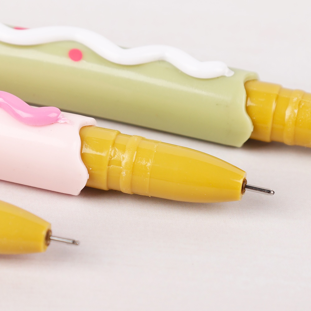 Bút Bi Mực Đen Ngòi 0.38mm Thiết Kế Hình Bánh Quy Xinh Xắn