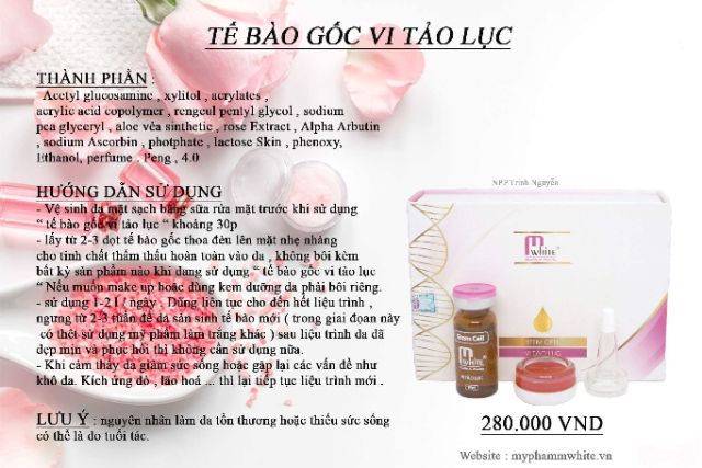 Tế bào gốc vi tảo lục M'WHITE