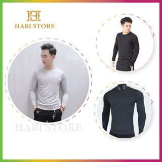 Áo giữ nhiệt nam thể thao tay dày, áo thun nam body mùa đông phong cách thời trang, năng động co giãn, giữ ấm HABI