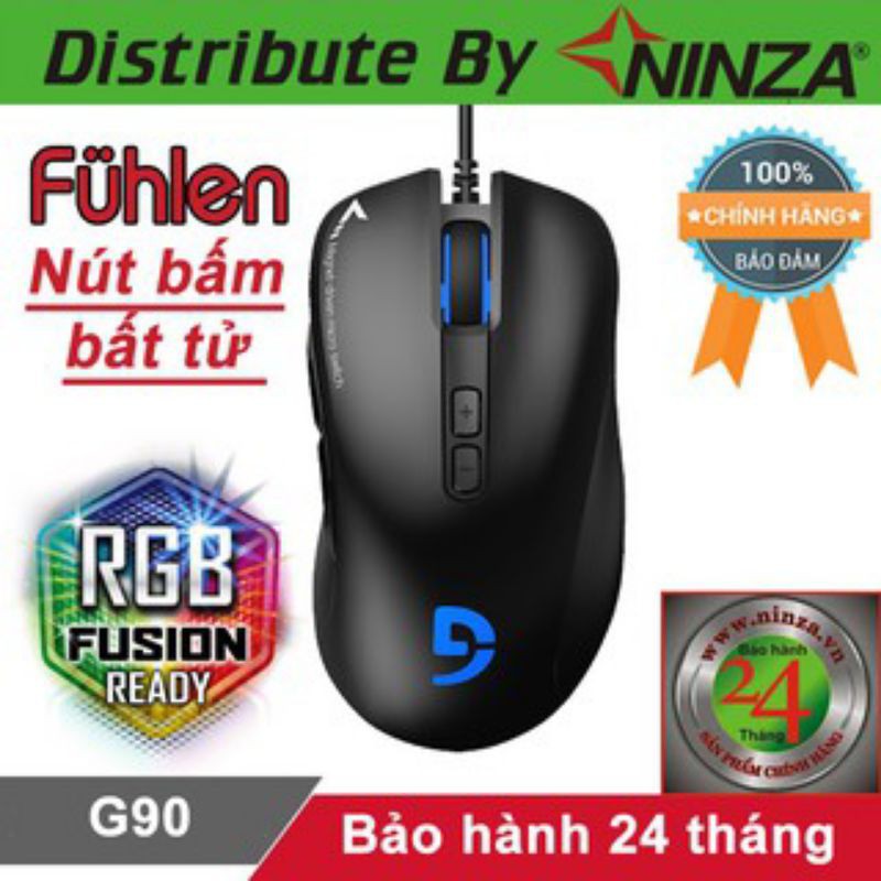 Chuột Fuhlen G90 Pro (LED, RGB, 7 Nút, 5000DPI Black) - Hàng Chính Hãng Bảo Hành 24 Tháng
