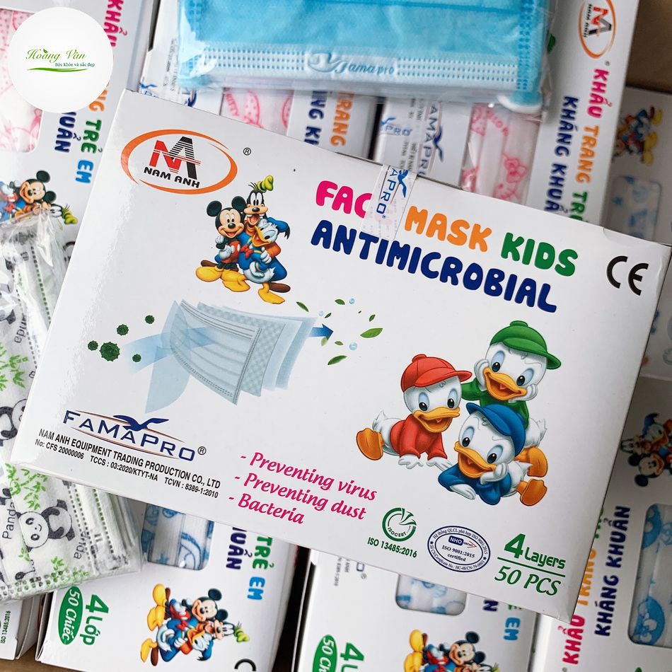 Khẩu trang trẻ em kháng khuẩn FAMAPRO - Hộp 50 cái | BigBuy360 - bigbuy360.vn