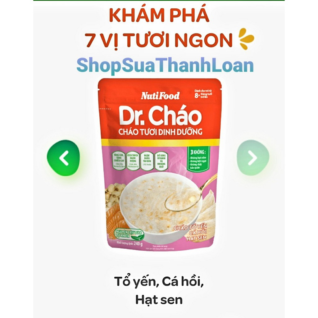 [HSD T10-2021] CHÁO TƯƠI DINH DƯỠNG NUTIFOOD - CHÁO BÒ ĐẬU HÀ LAN CÀ RỐT (240g)