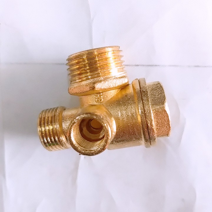 Van 1 chiều máy nén khí / Van 1 chiều máy bơm hơi  ren trong kích thước 20*16*10mm nguyên chất đồng