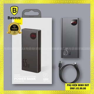Pin sạc dự phòng công suất cao 65W 20.000mAh Baseus Adaman Metal Digital Display Quick Charge