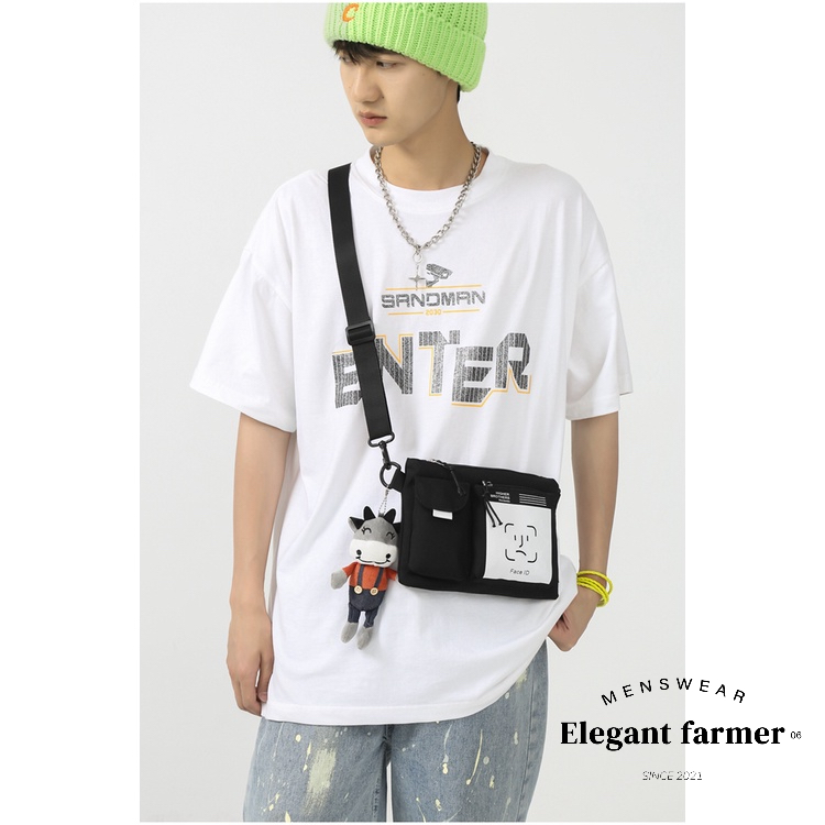 [MENSWEAR ELEGANT FARMER] Túi đeo chéo nam &amp; nữ phong cách Hàn Quốc vải 2022.