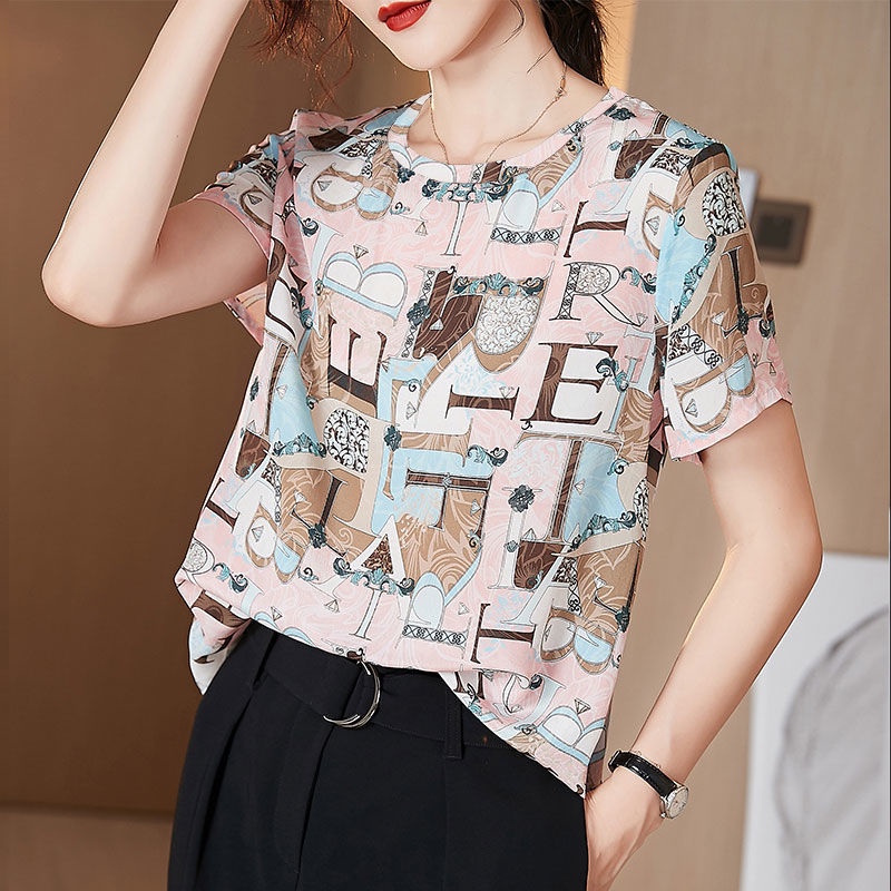 Áo thun tay ngắn plus size cho phụ nữ trung niên