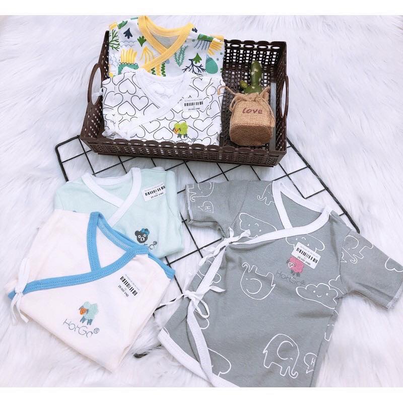 Set 3 áo sơ sinh tay ngắn Hotga màu ngẫu nhiên cho bé từ 3-6 kg