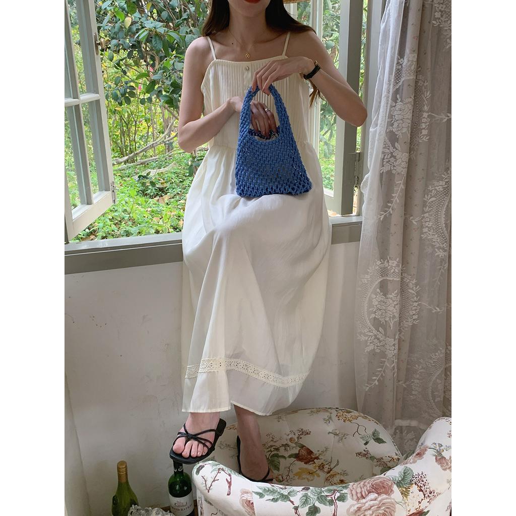 61835 Đầm Hai Dây Dài Trung Bình Màu Sắc