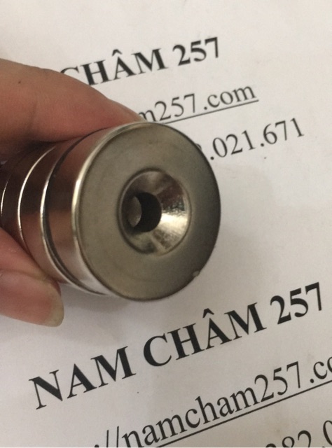 [Xả Kho] Nam châm viên đất hiếm 30x10 lỗ vát 6mm