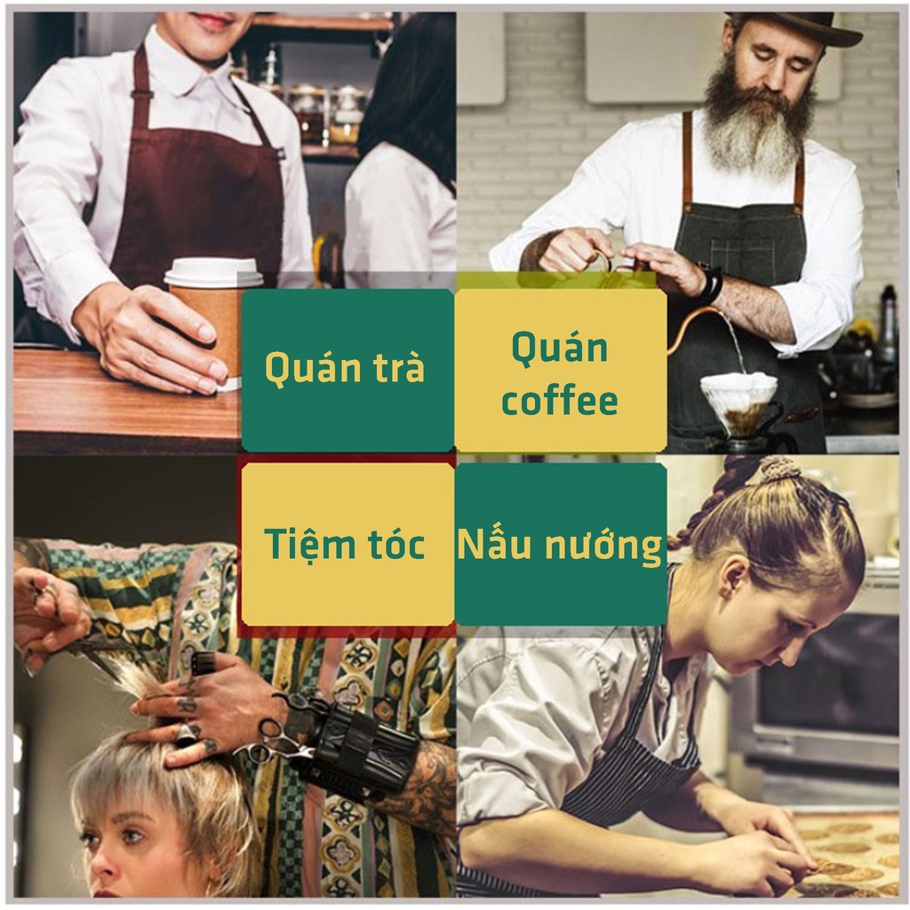 Tạp Dề Bartender Cao Cấp Loại 1 Dày Dặn, Tạp Dề Đồng Phục, Barista Pha Chế Nhà Hàng, Khách Sạn, Hiệu Cắt Tóc