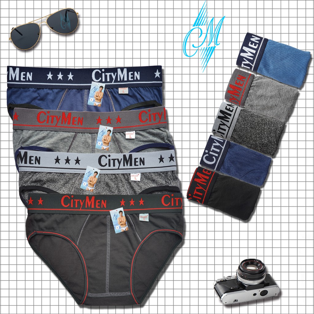 Bộ 5 quần lót nam tam giác CITYMEN cao cấp, vải cotton mềm mại, co giãn tốt, lưng cao 4cm, hiệu CITYMEN - Nhiều màu