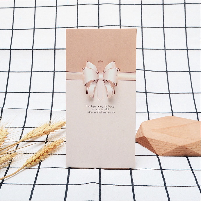 Thiệp nổi chúc mừng sinh nhật, tình yêu, ngày nhà giáo hình nơ sang trọng BAG U THIEPNO033