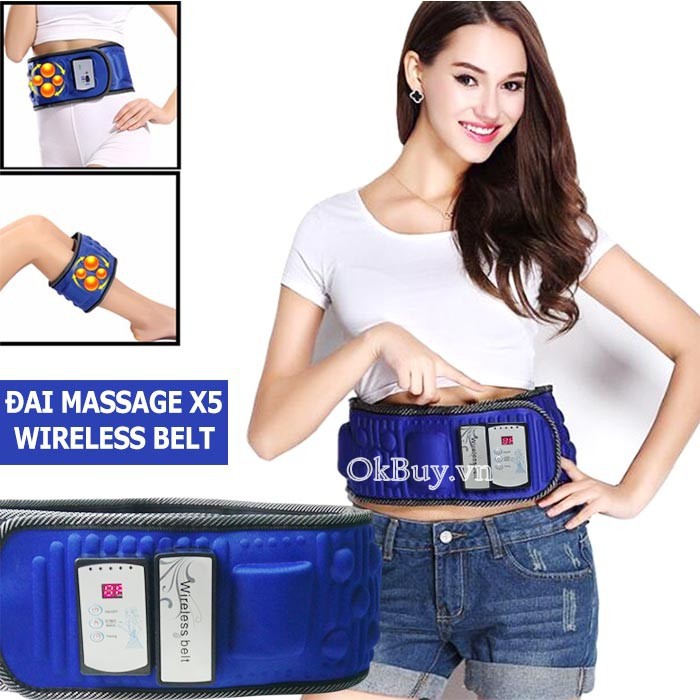 Đai massage bụng X5 pin sạc hồng ngoại chính hãng