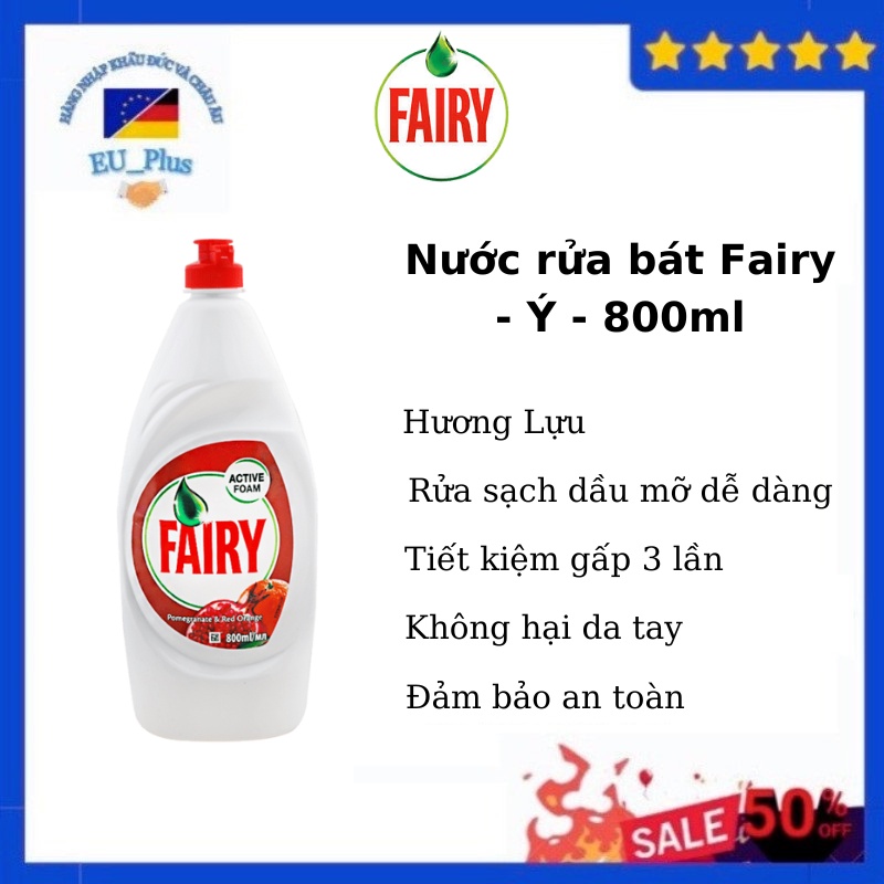 Nước Rửa Bát Fairy - Chanh, Lựu, Sensitve - Đức, Ý