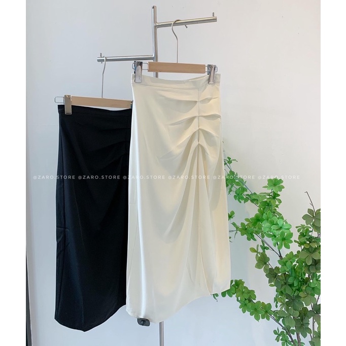 Chân váy lụa mềm nhún