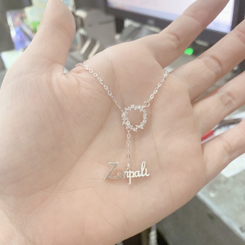Dây chuyền Bạc nữ thiết kế cách điệu xinh lắm luôn , mới lạ độc đáo. Cắt chữ theo tên theo yêu cầu Mainomi Shop Bạc Xinh