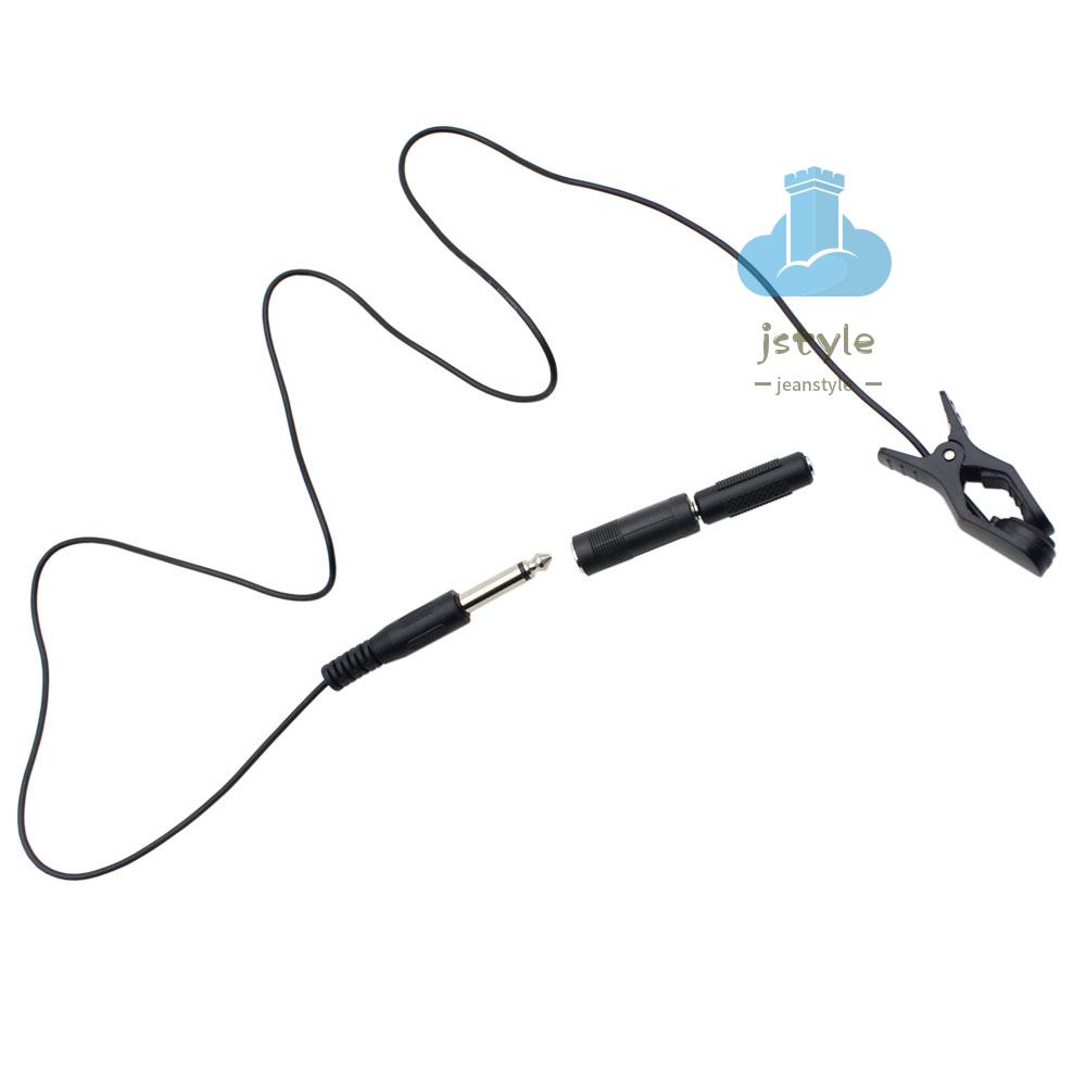 Clip-on 6.5mm Sound Pickup for Guitar Bass Cello Ukulele Violin with 3.5mm Male to 6.5mm Female Jack 3.5mm Female to 3.5