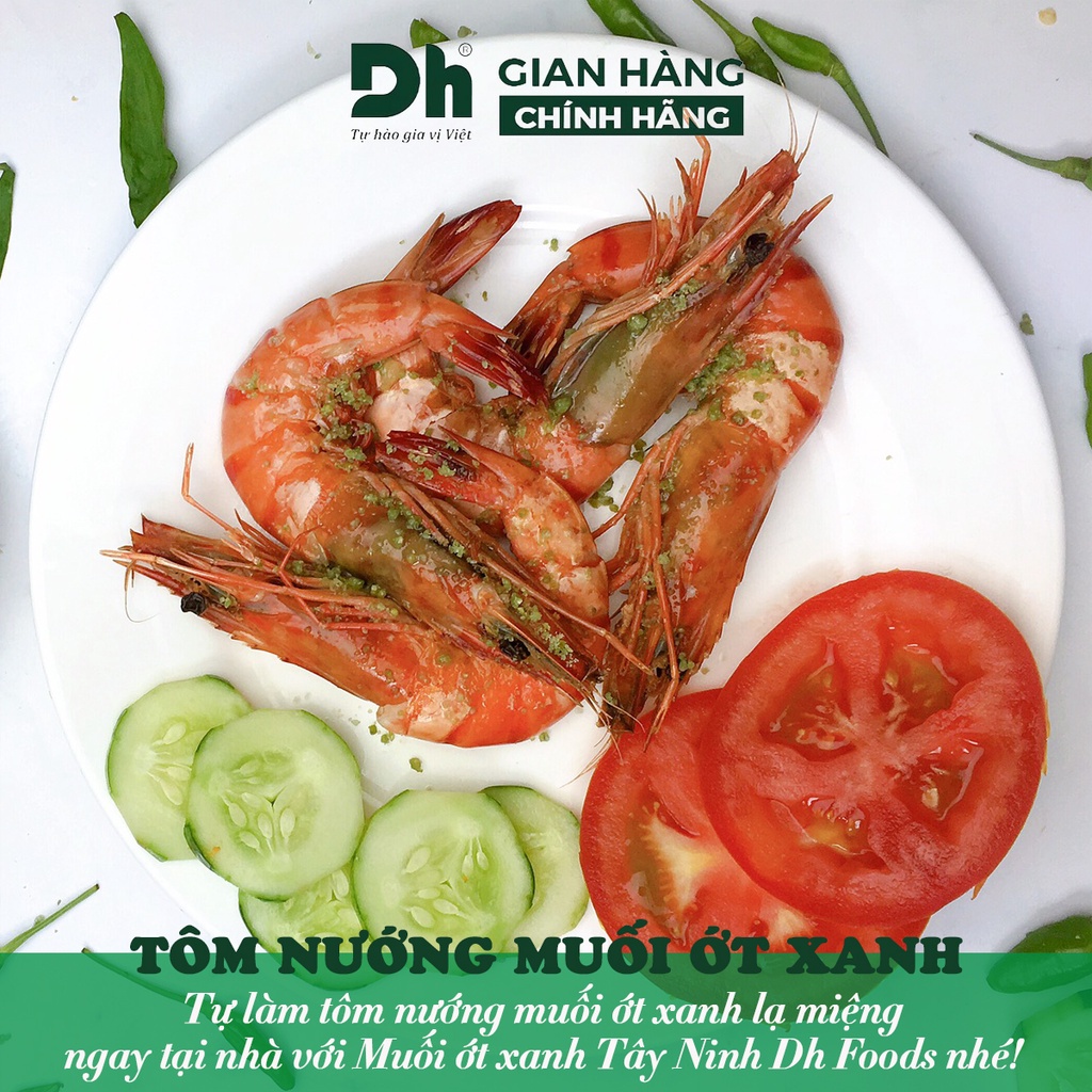 Muối ớt xanh Tây Ninh DH Foods hạt to gia vị chấm hoa quả loại 1 thơm ngon 60/120gr - DHMTN46