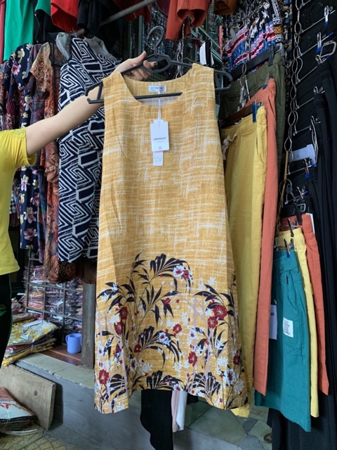 Váy lanh chất xước thái sát lách , 2 dây | BigBuy360 - bigbuy360.vn