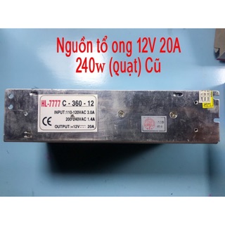 Nguồn tổ ong 12v 20a (quạt)cũ