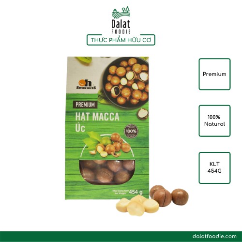 Hạt Macca Úc - Hạt Macadamia - Hạt Macca rang mộc - Hạt Mắc ca sấy nứt vỏ - kèm đồ tách hạt - Hộp 454g