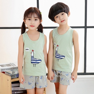 Bộ Ngắn Tay Thun Cotton Quảng Châu 08M007, Bộ Trẻ Em