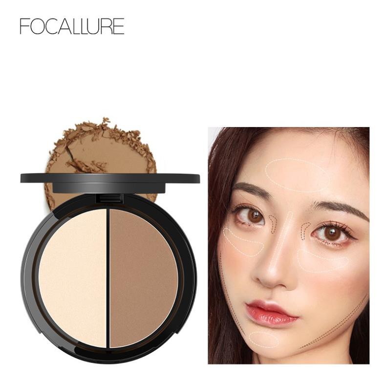 Bảng phấn trang điểm FOCALLURE bắt sáng và tạo khối 3 tông màu tùy chọn 8.4g | BigBuy360 - bigbuy360.vn