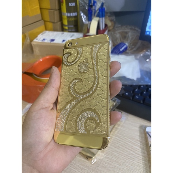 Vỏ iP 5g mạ vàng ( gold 24k ) full phím - hàng cao cấp