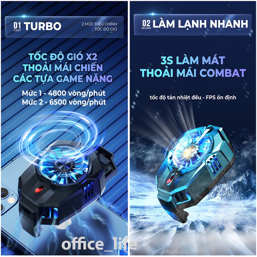 Quạt tản nhiệt điện thoại sò lạnh X20 siêu mát 2 mức nhiệt lạnh làm mát siêu nhanh