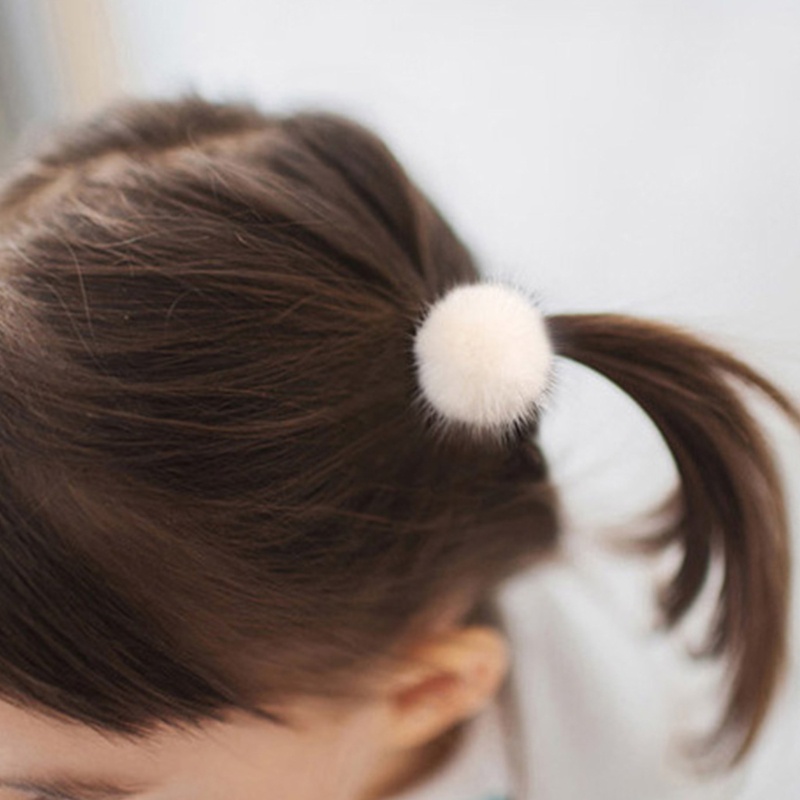 Dây Cột Tóc Đính Bóng Lông Chồn Co Giãn Thời Trang Cho Nữ