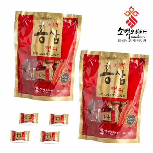 Kẹo Hồng Sâm Sobaek - bịch 200g - kẹo sâm hàn quốc