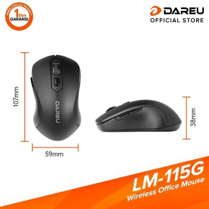 Chuột không dây Dareu LM115B Bluetooth 5.0 + Wireless 2.4GHz ( Silent Switch ) - Bảo hành 24 tháng