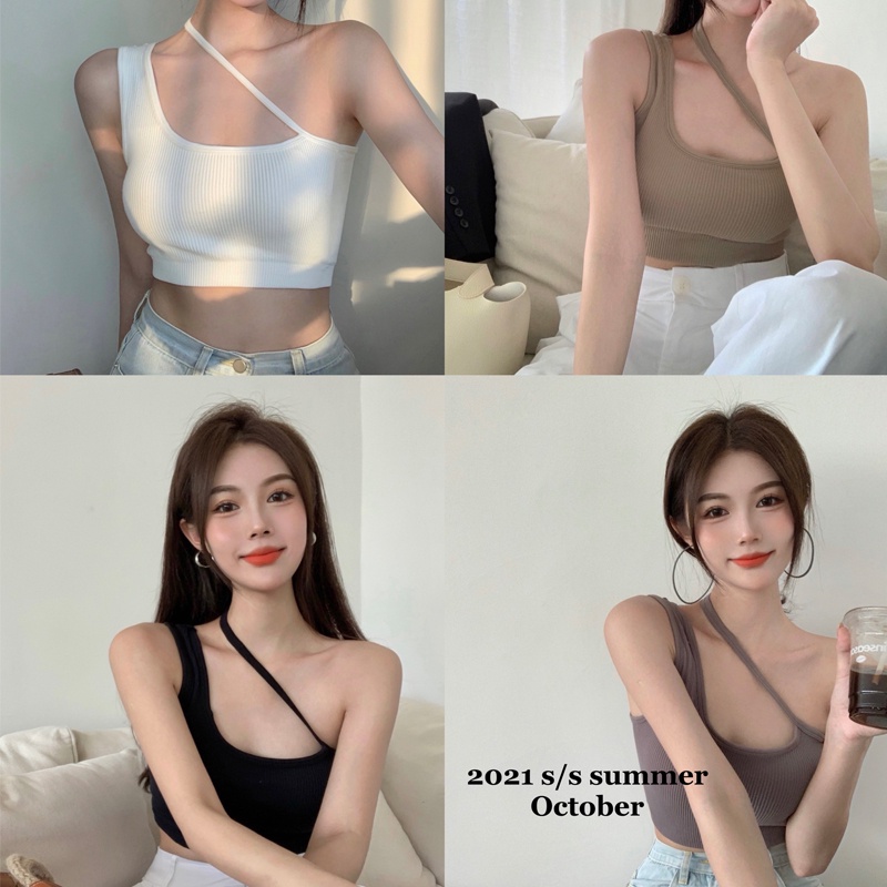 Áo croptop LEVAO có mút đệm gợi cảm thời trang cho nữ