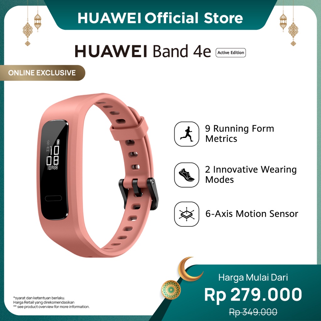Vòng Đeo Tay Thông Minh Huawei Band 4e (Phiên Bản Năng Lượng) | Chạy Guidance | Theo Dõi Cadence Xe Đạp | Theo dõi hiệu suất Bóng Rổ | Hai Chế Độ Đeo