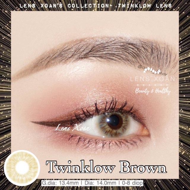 ÁP TRÒNG TWINKLOW GLAM BROWN -LENS TOWN ( LENS XOẮN): NÂU VÀNG TÂY