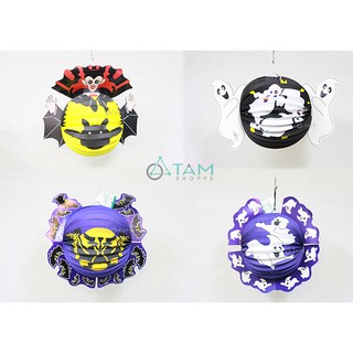Lồng đèn Halloween giấy ma hoạt hình viền tròn HLW-LDG-02