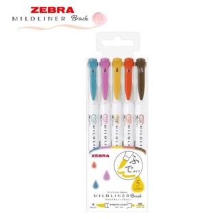 Bút đánh dấu Zebra Mildliner Brush (set 5 cây)