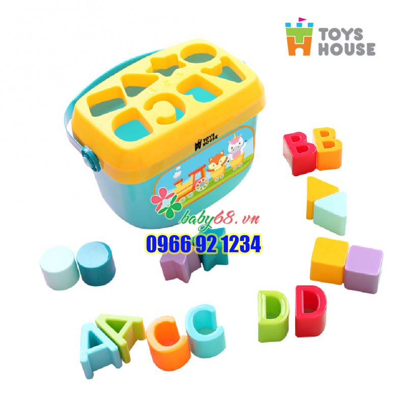 Đồ chơi giáo dục sớm thả hình khối có quai xách cho bé Toyshouse 0702-TH-HE0218