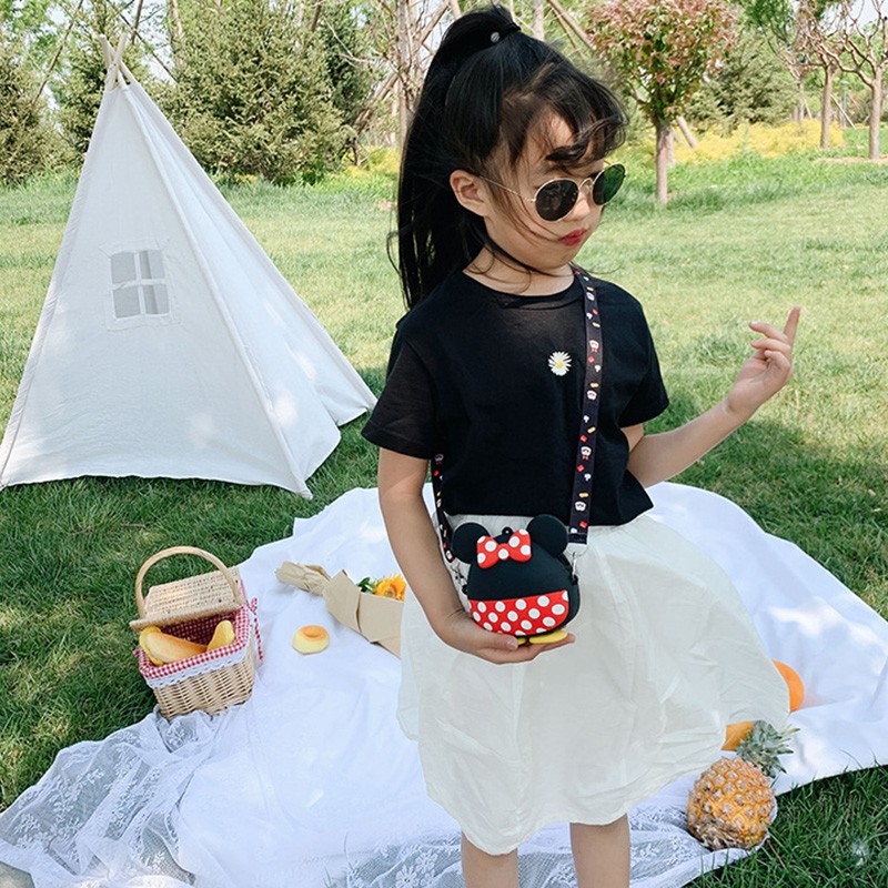 Túi Đeo Chéo Hình Chuột Mickey Dễ Thương Cho Bé