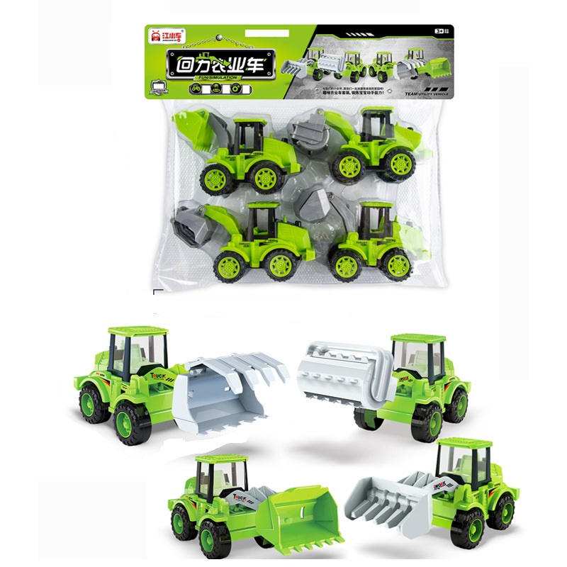 SET 4 xe đồ chơi nông trại màu xanh lá