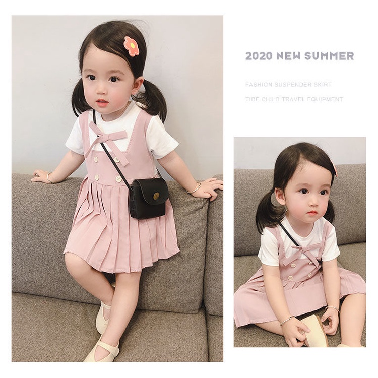 Đầm Công Chúa Dáng Dài Xếp Ly Thời Trang Xuân Hè Xinh Xắn Cho Bé Gái