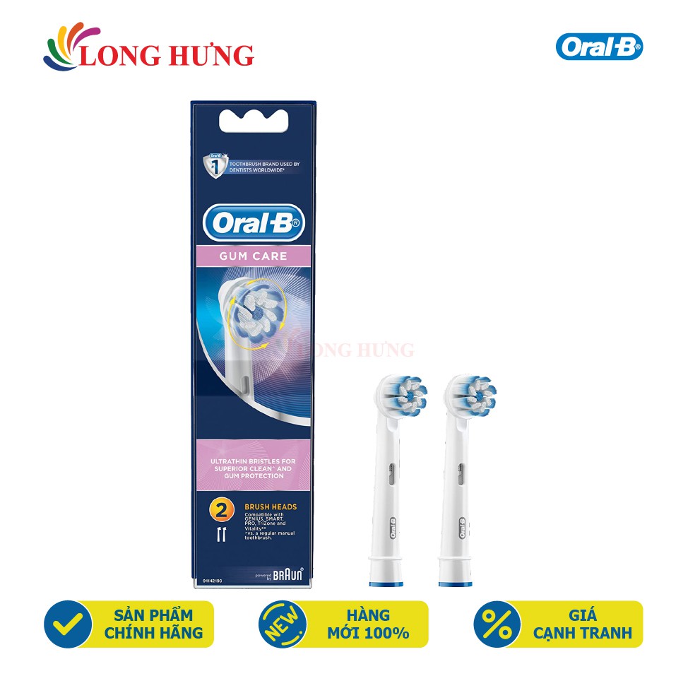 Đầu bàn chải thay thế bàn chải điện Oral-B Gum Care (Set 2 cái) - Hàng nhập khẩu