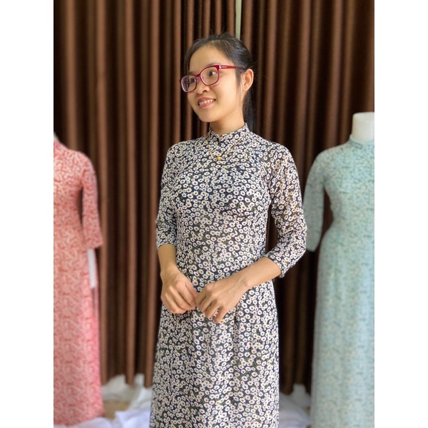 Áo dài cúc hoạ mi siêu phẩm 4 tà