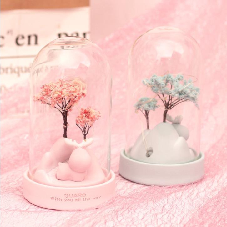 Đèn Trang Trí Lồng Cây Lá Xanh Và Hươu Đầu To Xinh Xắn