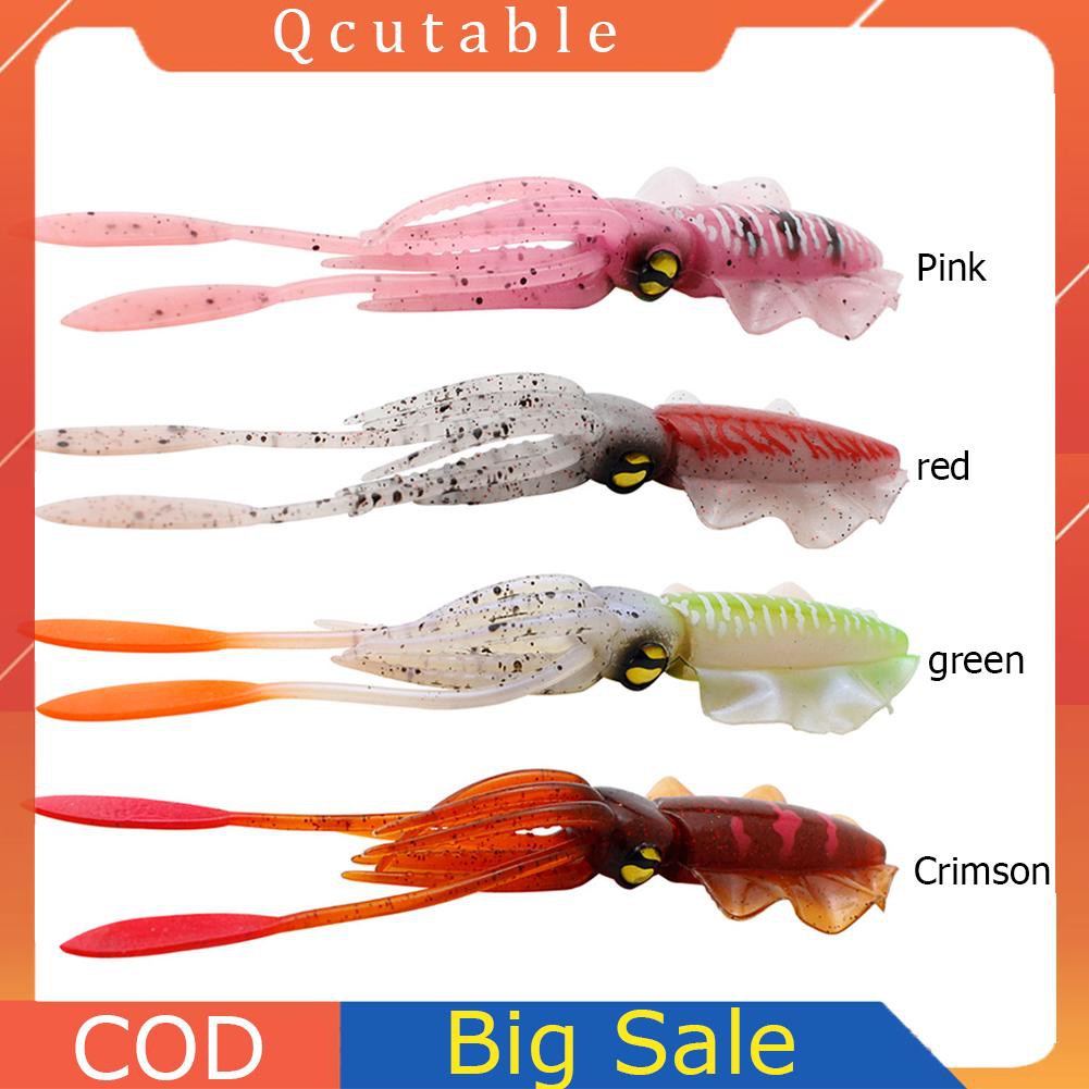Mồi câu cá giả hình mực 3D phản quang 15cm độc đáo